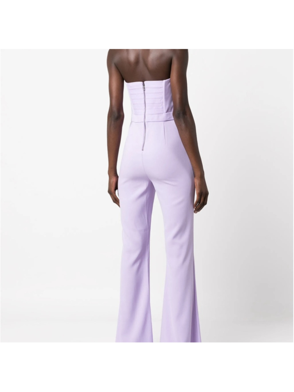 Alice + Olivia Lavera Crepe Flared Leg Jumpsuit - Picture 3 of 10